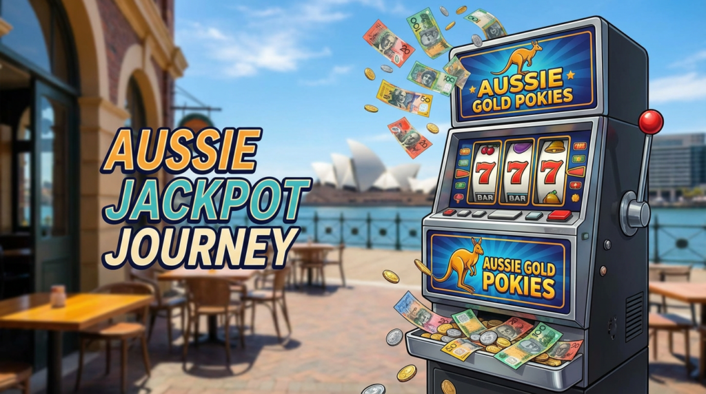 Pokies machine on the beach in Australia