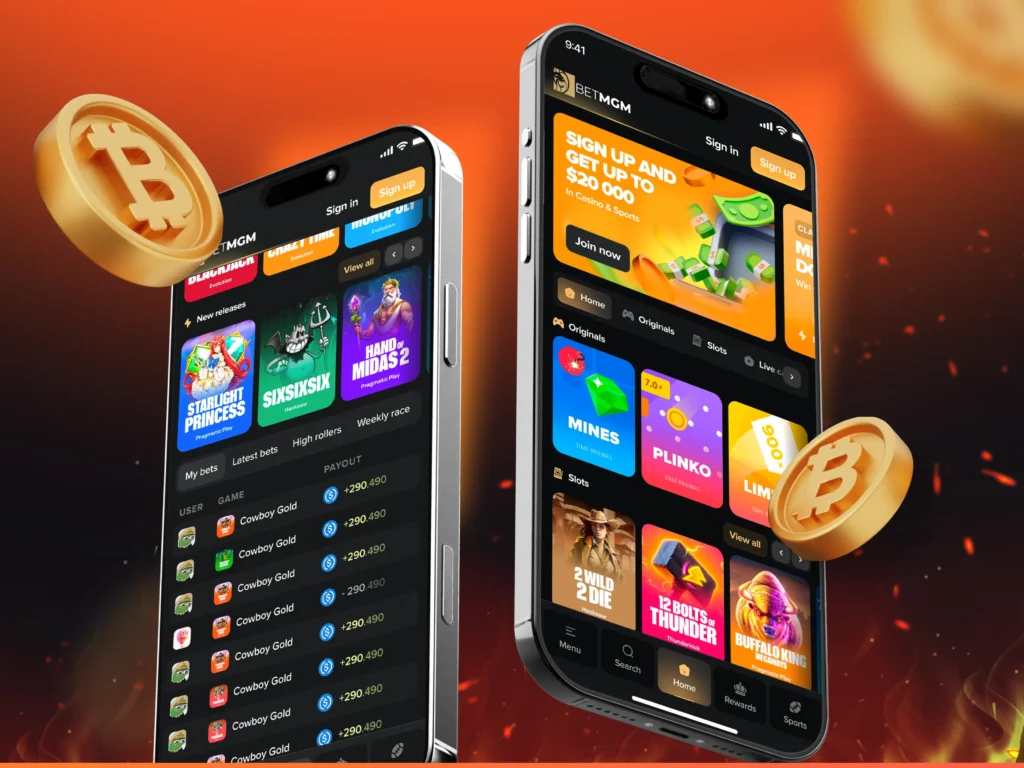 The BetMGM online casino on a mobile phone